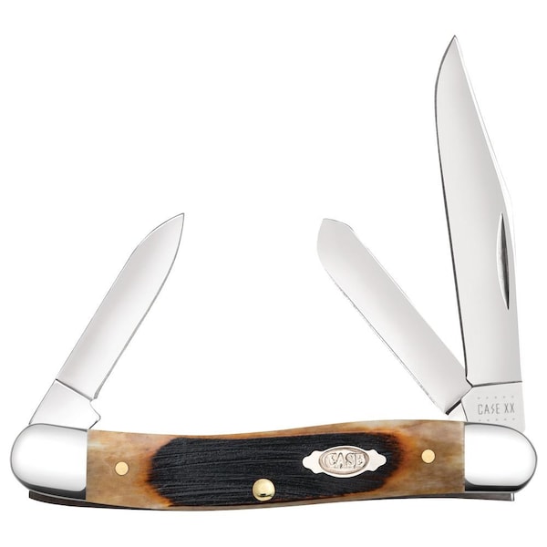 Case Cutlery 2023 Case Dark Molasses Bone Sawcut Jig Medium Stockman 63087 Ss - CAS-83143