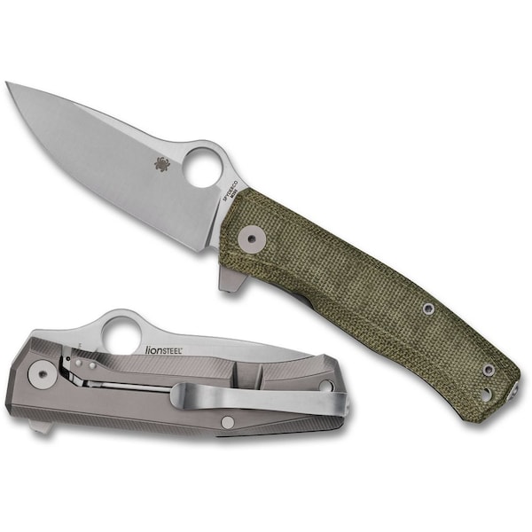 Spyderco 2023N Spyderco Reveal 14, Spymyto Micarta/ Titanium M398 Flash Batch, Plain Edge - SPY-C265MTIP