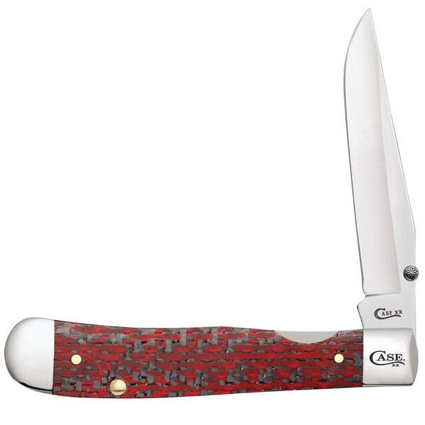 Case Cutlery 2023 Case Kickstart Red & Blk Cf/G-10 Weave Sm Trapperlock A/O 10154Ac Cv Us Pat 7,086,157 - CAS-25927