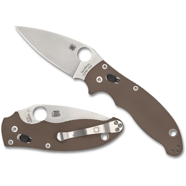 Spyderco 2023 Spyderco, Reveal 11, Manix 2 Brown G-10 Cpm 15V Sprint Run - SPY-C101GPBN15V2