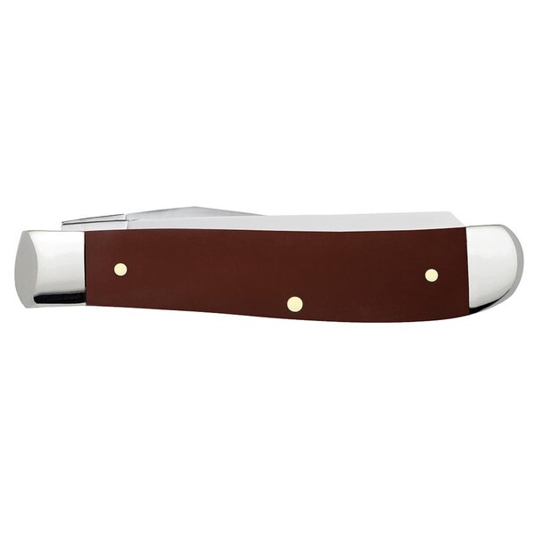 Case Cutlery 2023 Case Brown Synthetic Smooth Mini Trapper 4207 Ss - CAS-11794