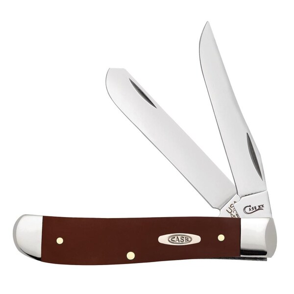 Case Cutlery 2023 Case Brown Synthetic Smooth Mini Trapper 4207 Ss - CAS-11794