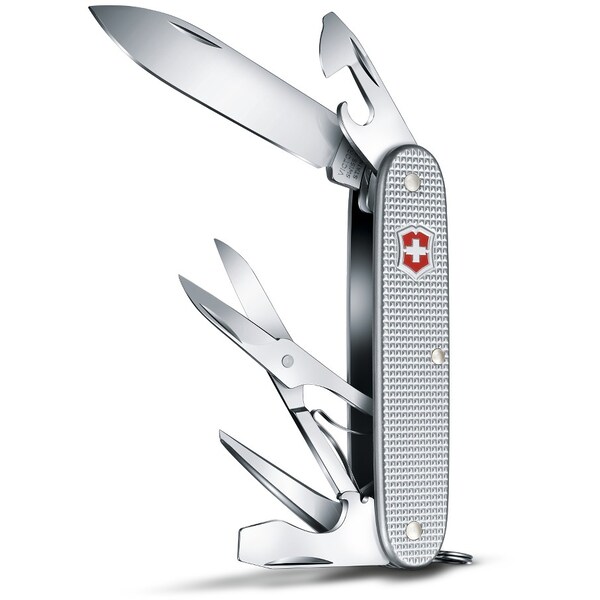 Swiss Army Brands 2024 Victorinox 0.8231.26Us1 Pioneer X, Silver Alox, Ribbed, Blister - VIC-0.8231.26-X3