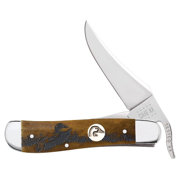 Case Cutlery 2023 Case Ducks Unlimited Embellished Smooth Antique Bone Russlock 61953L Ss - CAS-07544
