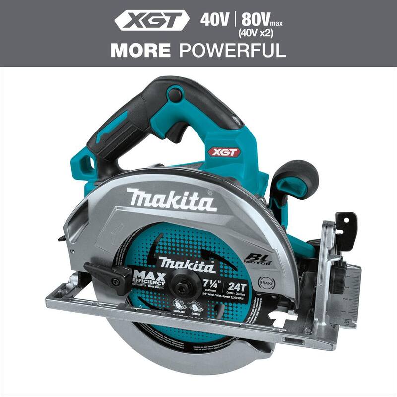 Sierra circular inalámbrica Makita 40V Max XGT sin escobillas de 7-1/4 pulgadas, Capaz de AWS (Herramienta Solamente) - GSH01Z