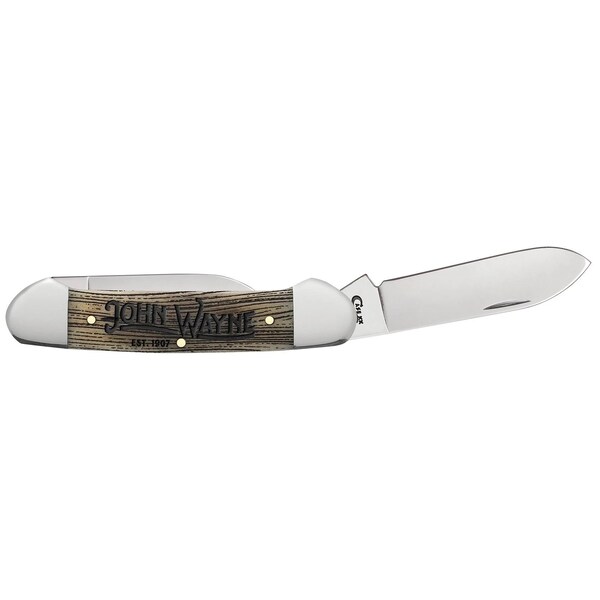 Case Cutlery John Wayne Gift Set Embellished Smooth Natural Bone Canoe 62131 Ss - CAS-10706
