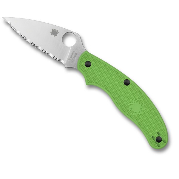 Spyderco 2024 Spyderco Reveal 10, Uk Penknife Salt Green Lc200N Steel, Serrated Edge - SPY-C94SGR