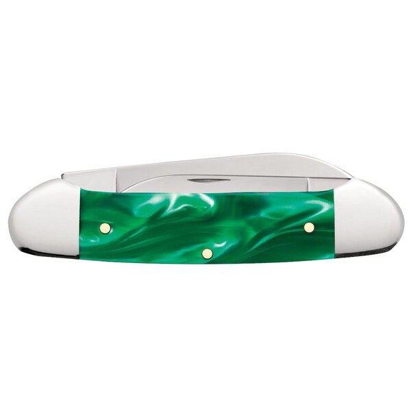 Case Cutlery 2023 Case Sparxx Green Pearl Kirinite Smooth Canoe 102131 Ss - CAS-27377