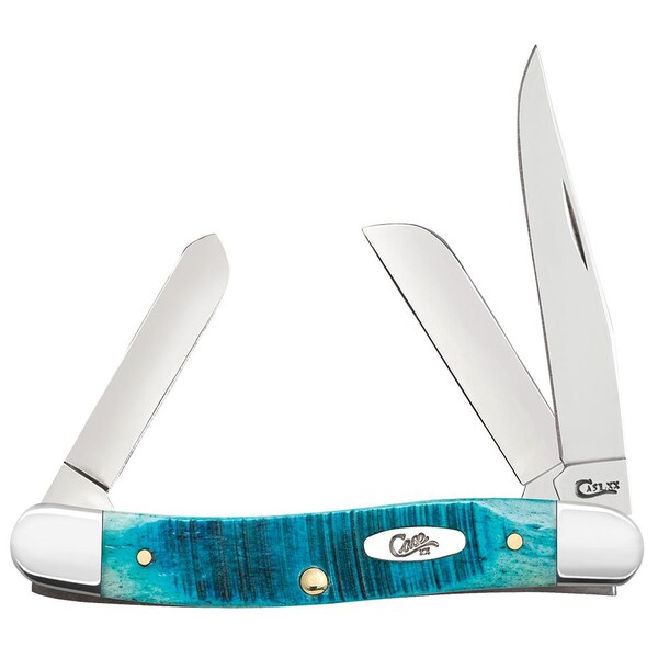 Case Cutlery 2023 Case Caribbean Blue Bone Sawcut Jig Medium Stockman 6318 Ss - CAS-25597