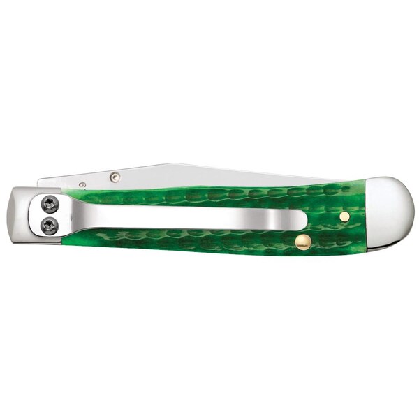 Case Cutlery 2023 Case John Deere Corn Cob Jig Bright Green Bone Kickstart Trapperlock 6154Ac Ss W/Pocket Clip - CAS-15767