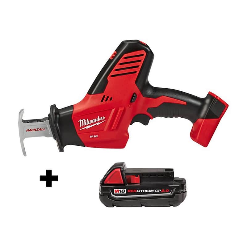 Sierra sable reciprocante Milwaukee M18 de 18V con batería compacta de 2.0 Ah de ion de litio inalámbrica - 2625-20-48-11-1820.