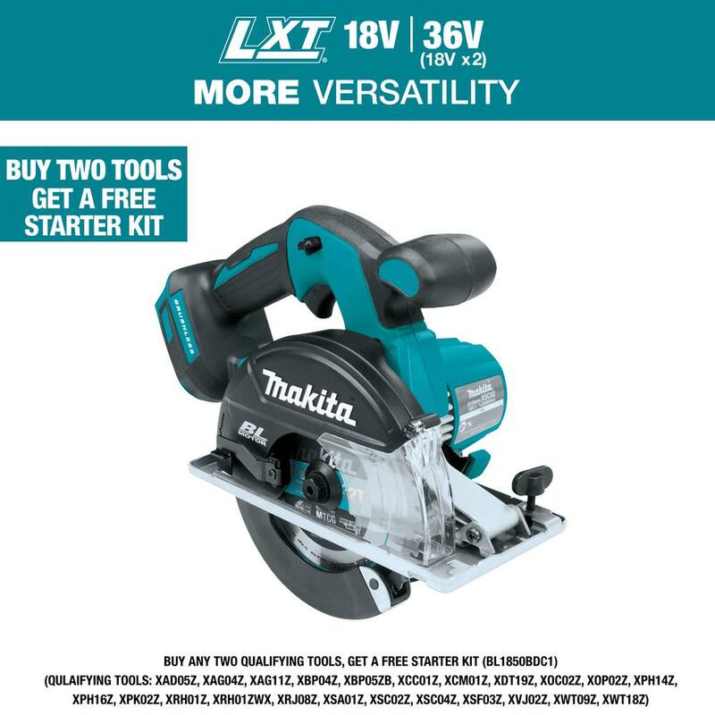 Sierra de corte de metal inalámbrica sin escobillas de 5-7/8" Makita 18V LXT de iones de litio (Herramienta solamente) - XSC02Z