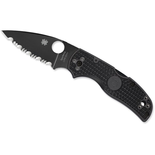 Spyderco 2024 Spyderco Native 5 Lightweight Black Black Blade Serrated - SPY-C41SBBK5