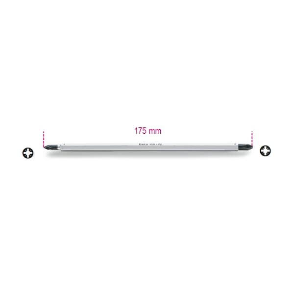 Beta 1281PZ Reversible Screwdriver for Cross Head Screws, PZ1 PZ2 - 012810330