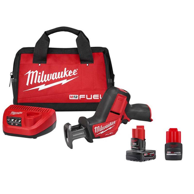 Milwaukee M12 FUEL 12V Lithium-Ion Brushless Cordless HACKZALL Kit con batería XC 4.0 y batería de alta potencia de 2.5 Ah - 2520-21XC-48-11-2425