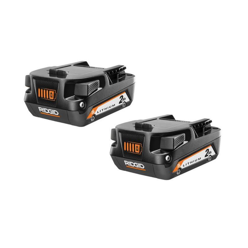 Baterías de ion litio compactas RIDGID 18V 2.0 Ah (paquete de 2) con sierra reciproca inalámbrica de 18V sin escobillas - AC8400802P-R8647B.
