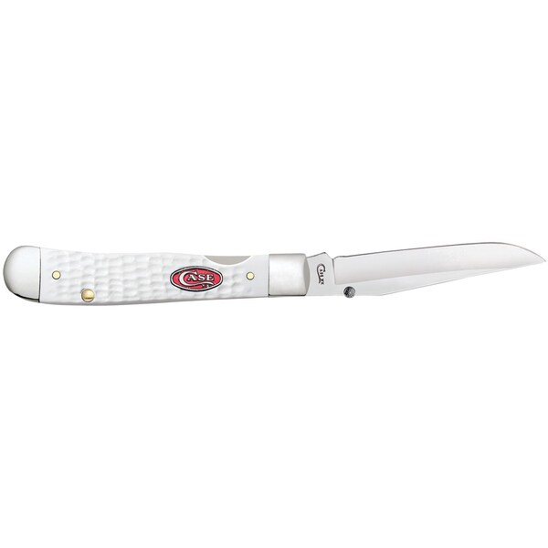 Case Cutlery 2023 Case White Synthetic Sparxx Standard Jig Kickstart Trapperlock 6154Ac Ss W/Pocket Clip - CAS-60191