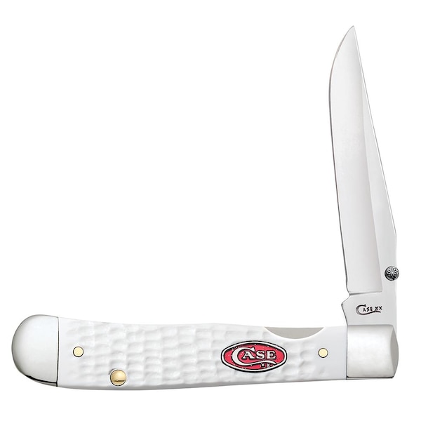 Case Cutlery 2023 Case White Synthetic Sparxx Standard Jig Kickstart Trapperlock 6154Ac Ss W/Pocket Clip - CAS-60191