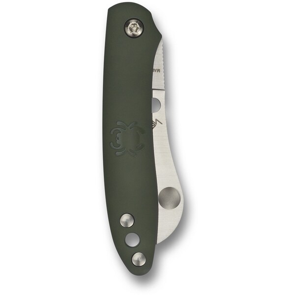 Spyderco 2023 Spyderco Roadie, Lightweight Olive Green, Plain Slip Joint Lock, Reveal 7 - SPY-C189PGR