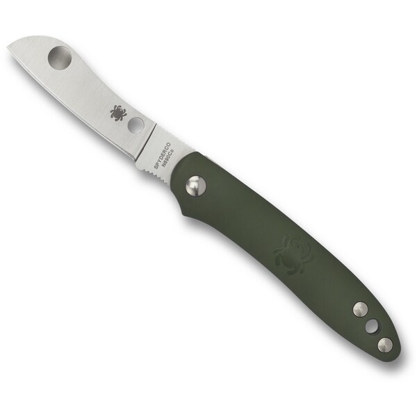 Spyderco 2023 Spyderco Roadie, Lightweight Olive Green, Plain Slip Joint Lock, Reveal 7 - SPY-C189PGR
