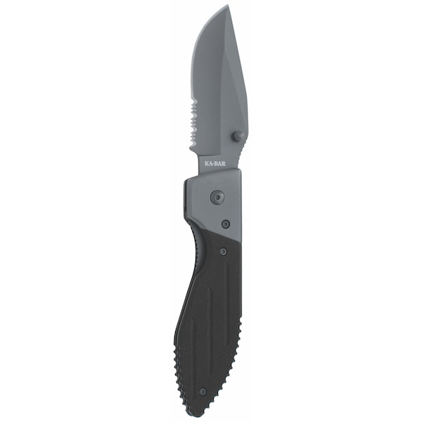 Ka-Bar Knives 2024 Ka-Bar Warthog Folder, Gray Pocket Clip-Serrated - KAB-3073