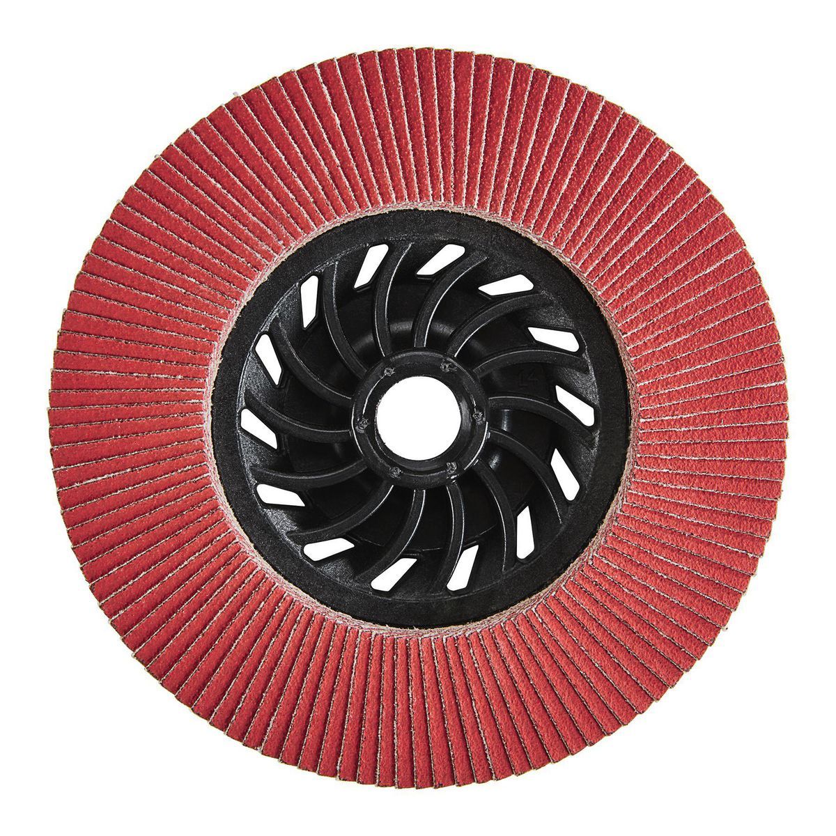 Disco de láminas tipo 29 Hercules de 4-1/2 pulgadas x 5/8 pulgadas-11 de grano 120 con respaldo de plástico y grano cerámico - 58635.