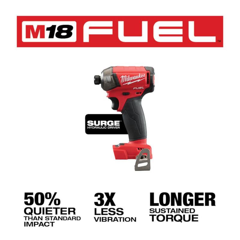 Milwaukee M18 FUEL 18V Sierra Circular Inalámbrica con Mango Trasero de 7-1/4 pulgadas de Litio-Ion W/M18 FUEL SURGE 1/4 pulgadas Impact Driver Hexagonal - 2830-20-2760-20