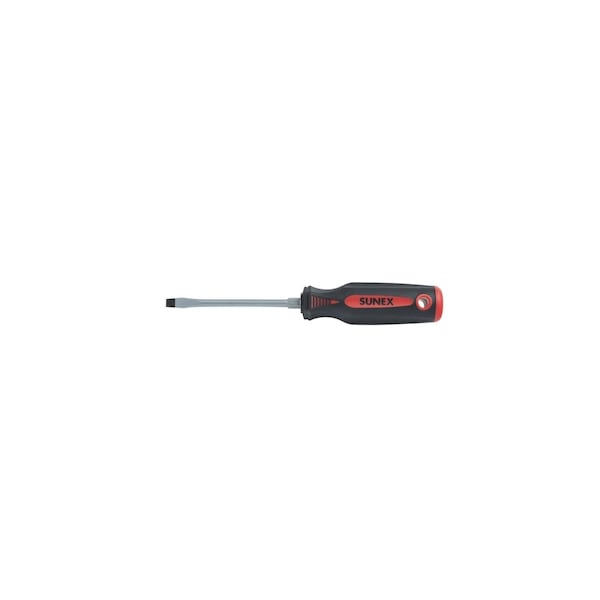 Sunex Slotted Screwdriver, 1/4"x4", Bolster - 11S3X4H
