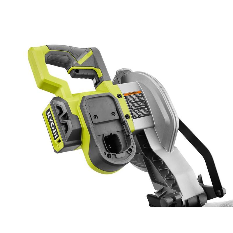 RYOBI ONE+ 18V Sierra Inglete Compuesta Inalámbrica de 7-1/4 pulgadas con Batería de 2.0 Ah y Cargador - P553-PSK005