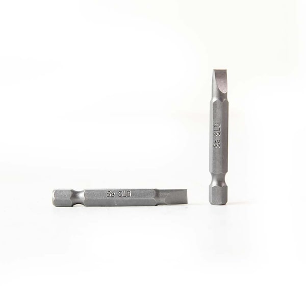 Superior Steel Single End Slotted Screwdriver Bits - 2 Inch Long - 6mm Wide Slot, PK 25 - BS206-25PK