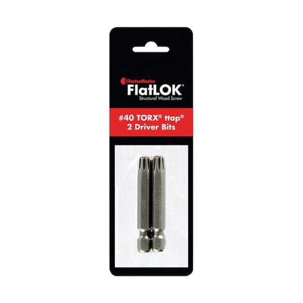 Fastenmaster Fastenmaster 2803047 FlatLOK Torx Ttap No. 40 x 2 in. Driver Bit - Steel 0.25 in. Hex; 2 Piece - 2803047