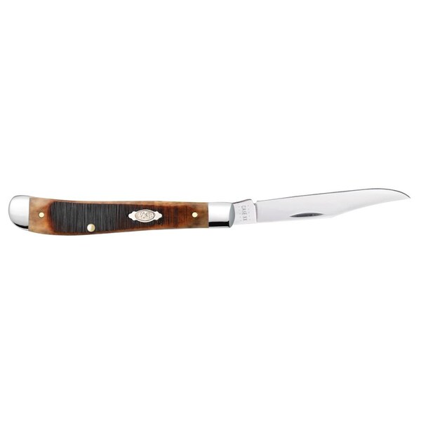 Case Cutlery 2023 Case Dark Molasses Bone Sawcut Jig Slimline Trapper 61048 Ss - CAS-83146