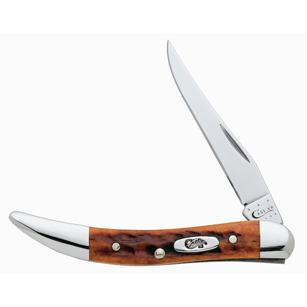 Case Cutlery 2023 Case Pocket Worn Harvest Orange Bone Corn Cob Jig Small Texas Toothpick 610096 Ss - CAS-07400