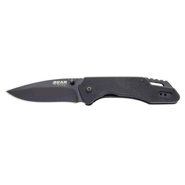 Bear & Sons Cutlery 2023 Bear 4 1/2' Black G10 Assisted Drop Point Sideliner - BEA-71502