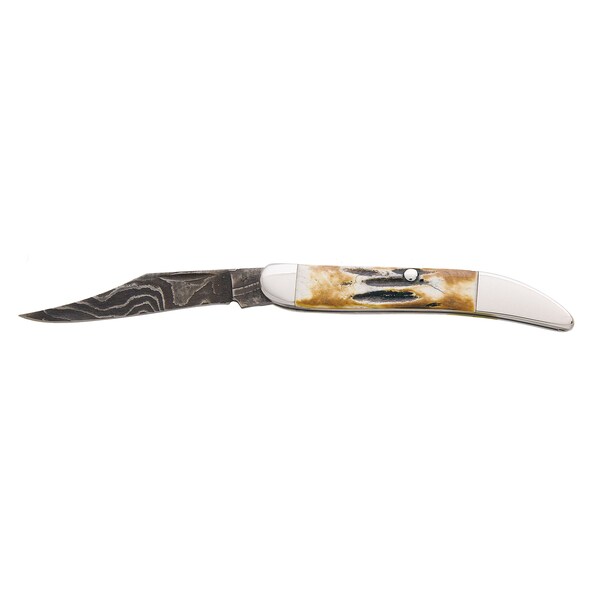 Bear & Sons Cutlery 2023 Bear 5' Genuine India Stag Bone Lg. Toothpick Damascus - BEA-5193D