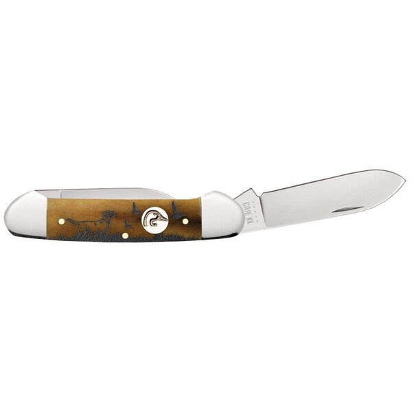 Case Cutlery 2023 Case Ducks Unlimited Embellished Smooth Antique Bone Canoe 62131 Ss - CAS-07543
