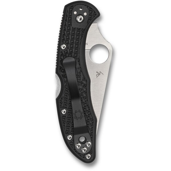 Spyderco 2023 Spyderco Reveal 8 Delica 4 Tunnel To Towers Foundation, Lightweight Black, Flat Ground Combo - SPY-C11FPSBKBL
