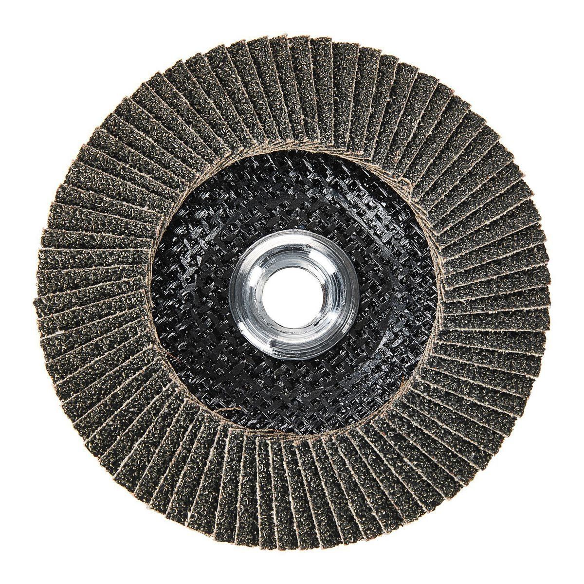 Disco de láminas tipo 27 de 4-1/2 pulg. x 5/8 pulg.-11, grano 40, con respaldo de fibra de vidrio y grano de circonio - 57559