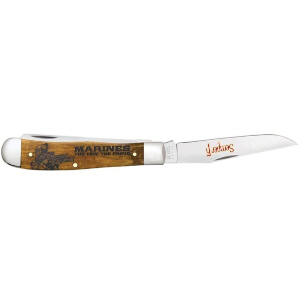 Case Cutlery 2023 Case Usmc Embellished Smooth Antique Bone Trapper 6254 Ss - CAS-13191