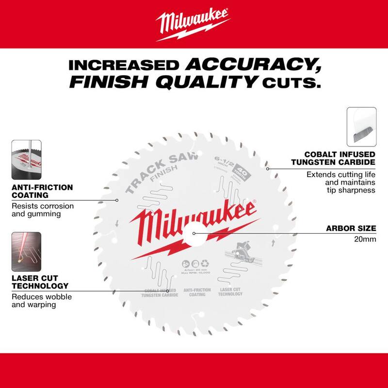 Kit de sierra circular de inmersión Milwaukee M18 FUEL de 18V con tecnología de ion de litio sin escobillas de 6-1/2 pulgadas con hojas de carburo para acabados y propósito general - 2831-21-48-40-0625-48-40-0624.