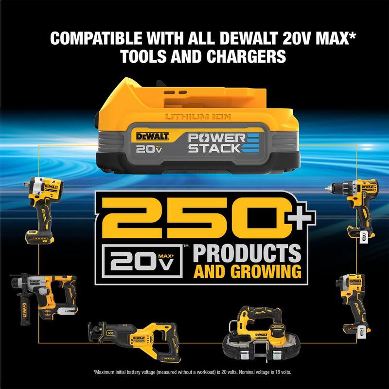 Sierra de Sable de 20V máx. de Ion-Litio Inalámbrica DEWALT con (2) Baterías Compactas 1.7 Ah 20V MAX POWERSTACK - DCS380BWBP034-2