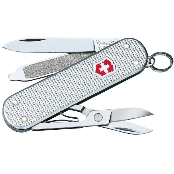 Swiss Army Brands 2024 Victorinox 58012 Classic Sd, Silver Alox, Ribbed, Blister - VIC-0.6221.26-X2