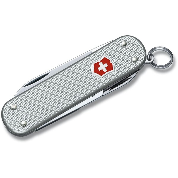 Swiss Army Brands 2024 Victorinox 58012 Classic Sd, Silver Alox, Ribbed, Blister - VIC-0.6221.26-X2