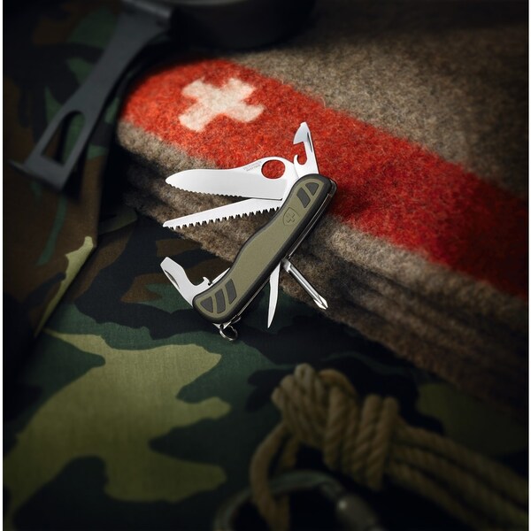 Swiss Army Brands 2024 Victorinox 56945 Soldier Standard Issue, Olive / Black, Blister - VIC-0.8461.MWCHB1-X1
