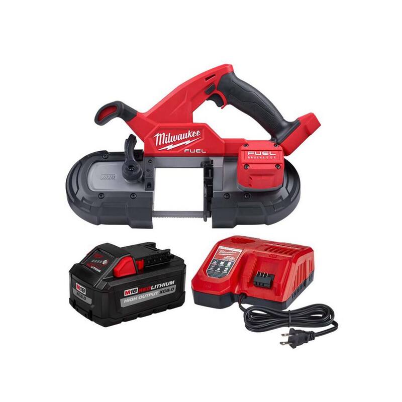 Sierra de banda compacta inalámbrica Milwaukee M18 FUEL de 18 voltios con tecnología de iones de litio sin escobillas y kit de inicio de 8.0 Ah - 2829-20-48-59-1880.