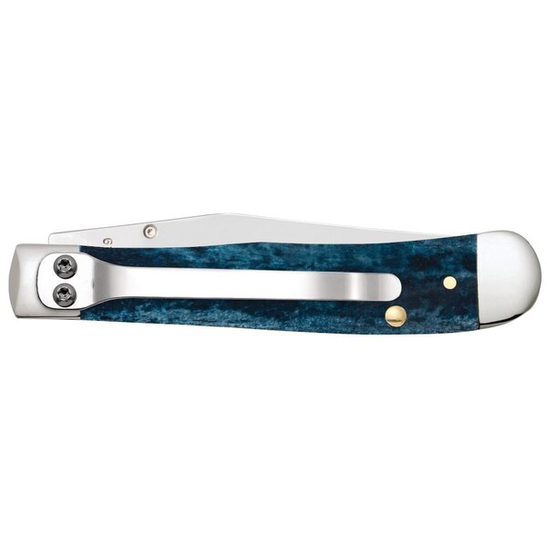 Case Cutlery Embellished Smooth Mediterranean Blue Bone Kickstart Trapperlock 6154Ac Ss W/Dad Shield - CAS-10591