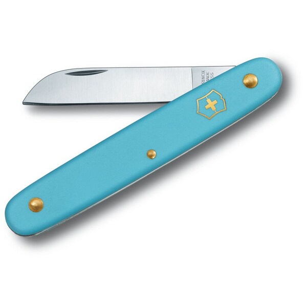 Swiss Army Brands 2024 Victorinox Floral Knife, Straight 4In Blade, Pastel Light Blue Handle - VIC-3.9050.25