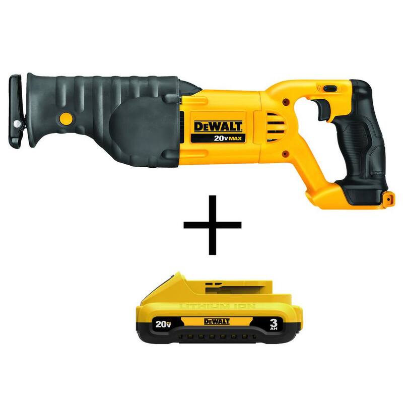 Sierra reciprocante inalámbrica DEWALT 20V MAX y (1) batería de iones de litio compacta de 20V MAX 3.0Ah - DCS380BW230