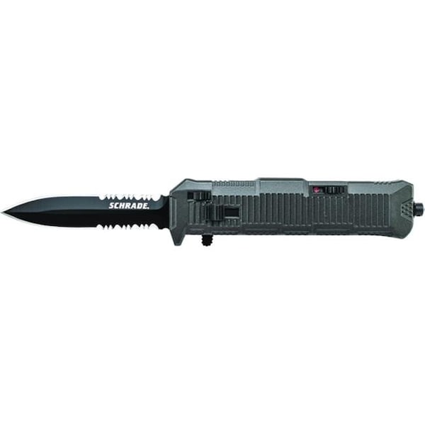 Taylor Brands Taylor Brands SCHOTF8BS Front Assisted Opening Knife; Partially Serrated Double Edged Spear Point Blade - SCHOTF8BS