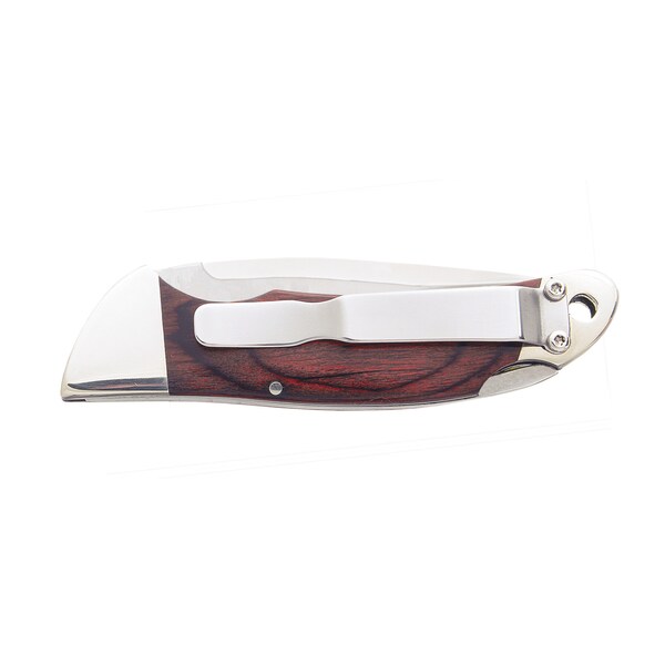 Bear & Sons Cutlery 2023 Bear 3 3/4' Rosewood Automatic Lockback With Metal Belt Clip - BEA-2A08R